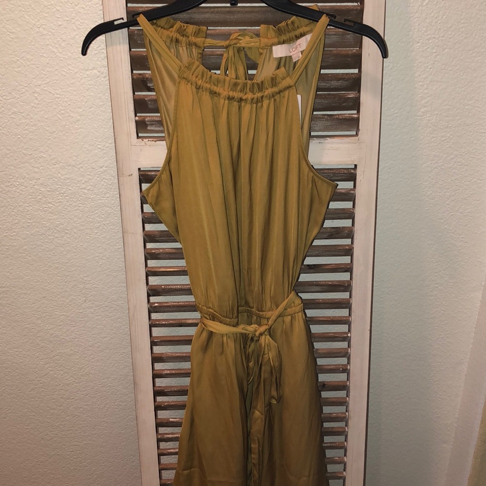 Loft halter dress, yellow, mustard, NWT, M